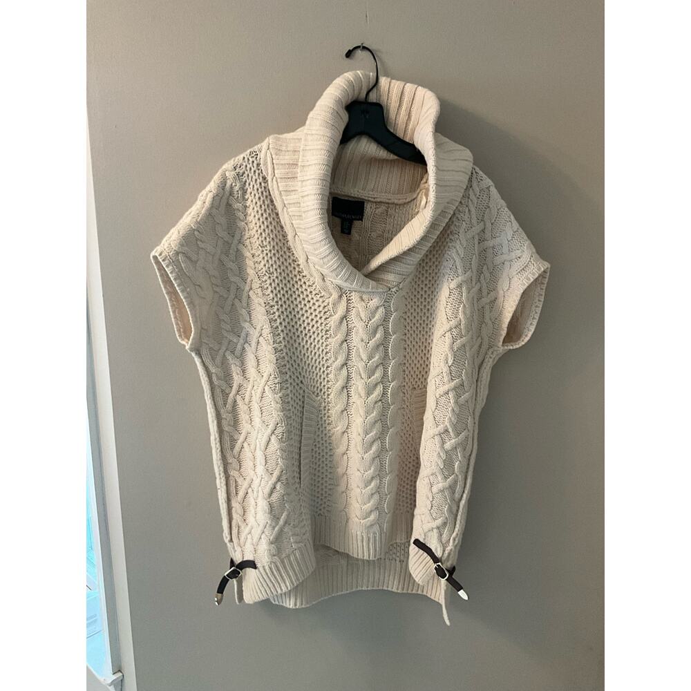 Cynthia‎ Rowley Sweater Vest Women's Size M White Sleeveless Lambs Wool Blend